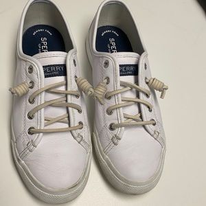 Sperry white leather sneakers